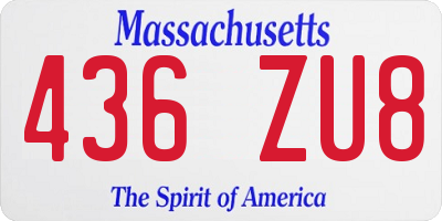 MA license plate 436ZU8