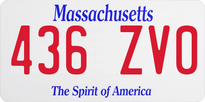 MA license plate 436ZV0