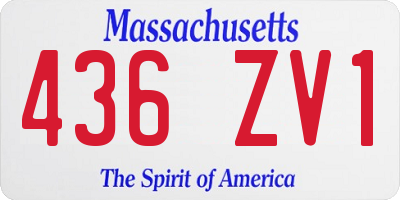 MA license plate 436ZV1
