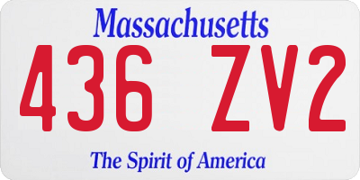 MA license plate 436ZV2