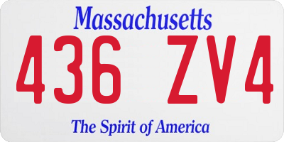 MA license plate 436ZV4