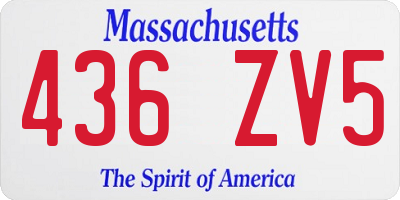 MA license plate 436ZV5