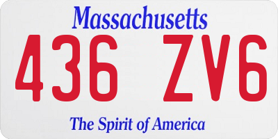 MA license plate 436ZV6