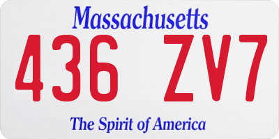 MA license plate 436ZV7
