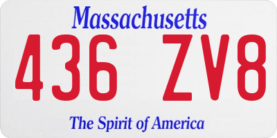 MA license plate 436ZV8
