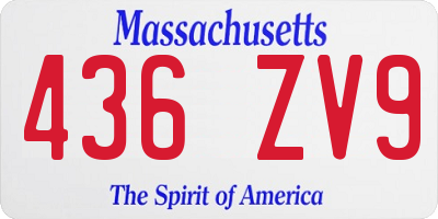 MA license plate 436ZV9