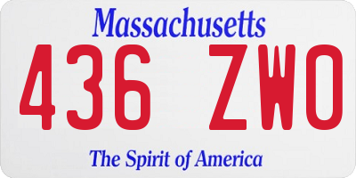 MA license plate 436ZW0