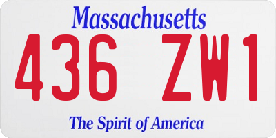 MA license plate 436ZW1