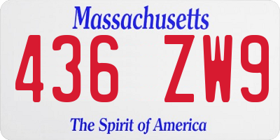 MA license plate 436ZW9