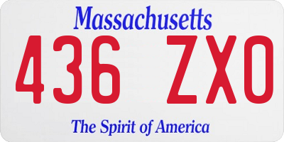 MA license plate 436ZX0