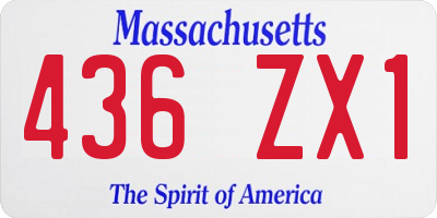 MA license plate 436ZX1