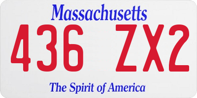 MA license plate 436ZX2