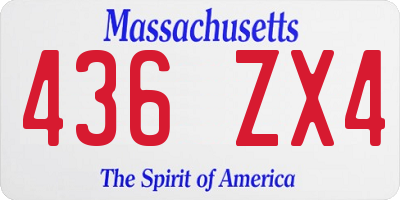 MA license plate 436ZX4