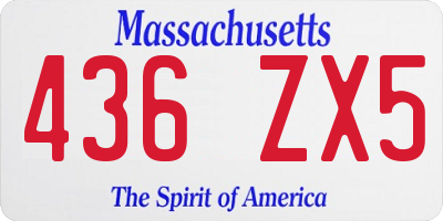 MA license plate 436ZX5