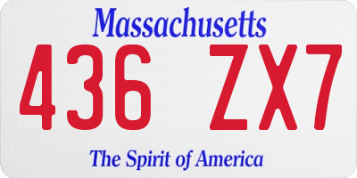 MA license plate 436ZX7