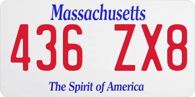 MA license plate 436ZX8