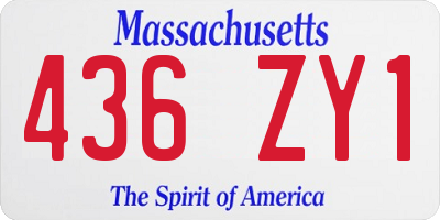 MA license plate 436ZY1
