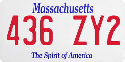 MA license plate 436ZY2