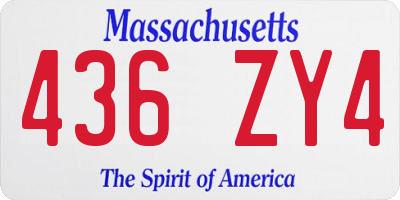 MA license plate 436ZY4