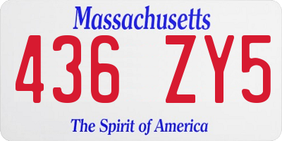 MA license plate 436ZY5