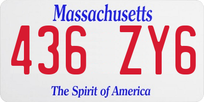 MA license plate 436ZY6