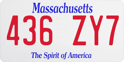 MA license plate 436ZY7
