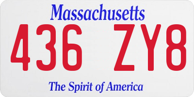 MA license plate 436ZY8