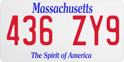 MA license plate 436ZY9