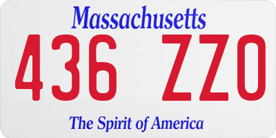 MA license plate 436ZZ0