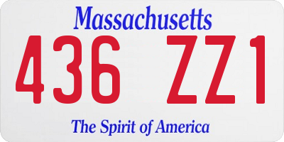 MA license plate 436ZZ1