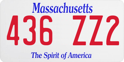 MA license plate 436ZZ2