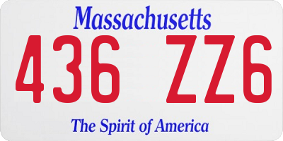MA license plate 436ZZ6