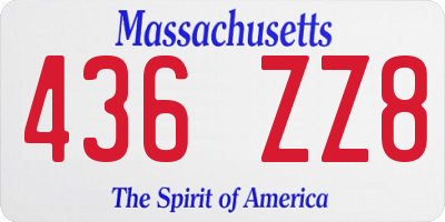 MA license plate 436ZZ8