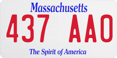 MA license plate 437AA0