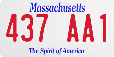 MA license plate 437AA1