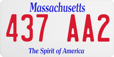 MA license plate 437AA2