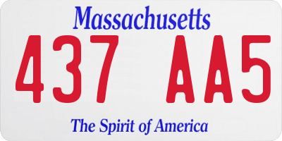 MA license plate 437AA5