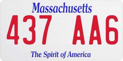MA license plate 437AA6