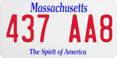 MA license plate 437AA8