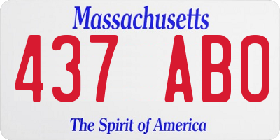 MA license plate 437AB0