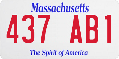 MA license plate 437AB1
