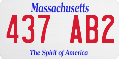 MA license plate 437AB2