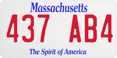 MA license plate 437AB4