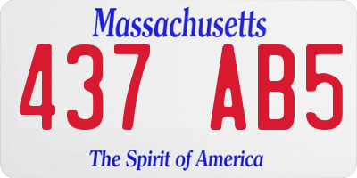 MA license plate 437AB5
