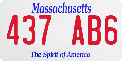 MA license plate 437AB6