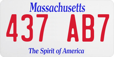 MA license plate 437AB7