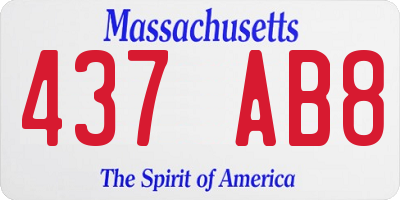 MA license plate 437AB8