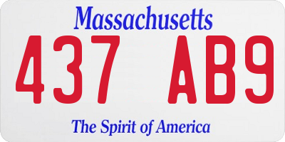 MA license plate 437AB9