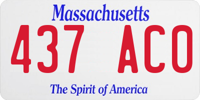 MA license plate 437AC0
