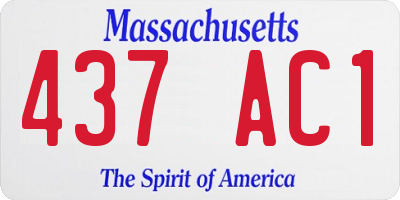 MA license plate 437AC1